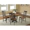 International Concepts 36 in. Solid Wood Square Dual Drop Leaf Dining Table with 4 Chairs in Hickory/Washed Coal K45-36SDP-C10-4 - alternate 4